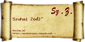 Szuhai Zoé névjegykártya
